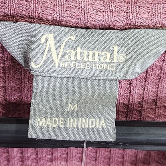 Womens Natural Reflections Maroon Sweatshirt Waffle Knit Pullover Cowl Neck M - Picture 8 of 13